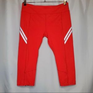 Fabletics Red Capri Leggings with Zippers